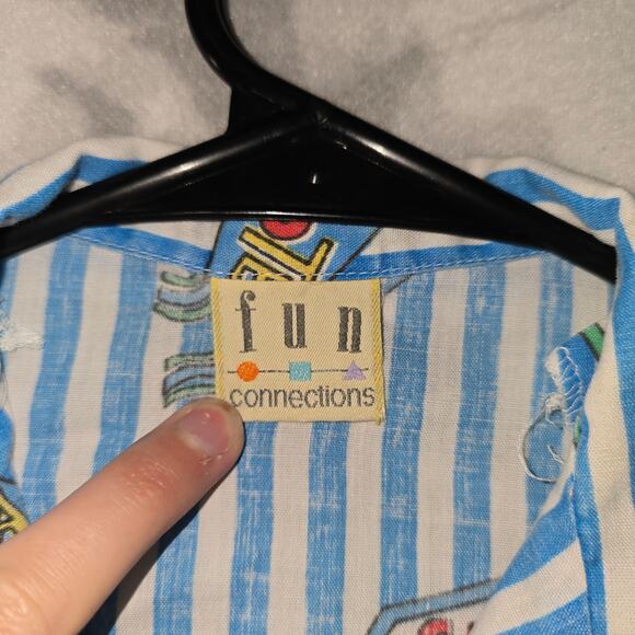 Vintage Fun Connections 80s Kids Short Sleeve Retro Button-Up Size 7 - Picture 10 of 12